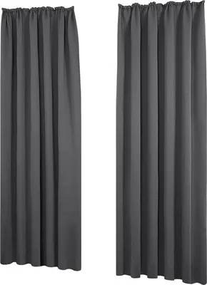 Image de Ensemble de 2 rideaux occultants Unyqoos®, dimensions : 138 x 140 cm par rideau, tissu thermo-obscurcissant avec bande de plis, occultant, 100% polyester