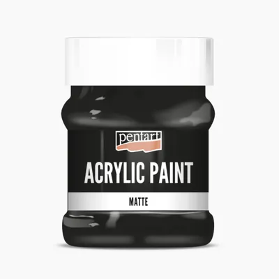 Zdjęcie produktu dla PENTART farba akrylowa matowa 500 ml czarna