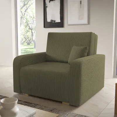 Produktbild von Schlafsofa Tessa I 105x85 cm Komfortables Sofa mit Bettkasten, Couch 1-Sitzer Kordstoff- Inklusive Gratis-Kissen - Poso 46