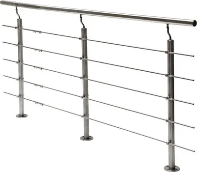 Produktbild von Pertura Geländer-Komplettset Hestia Edelstahl mit Rundstäben für Bodenmontage B: 9 m