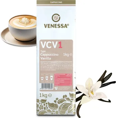 Produktbild von VENESSA Cappuccino Vanille VCV1 Instant Kaffee mit Vanillenote 1kg - löslich - Vanillegeschmack - remig für Alle Kaffeevollautomaten Vending & Office