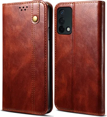Produktbild von OPPO F19 Hülle, LaimTop Leder Flip Brieftasche Schutzhülle für OPPO F19 / A74 4G Rot