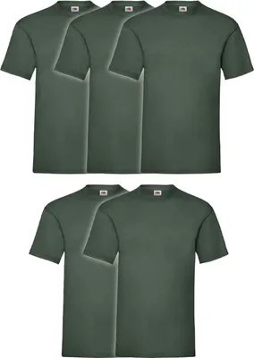 Produktbild von 5er Pack Fruit of the Loom Valueweight T-Shirt + GRATIS MyShirt Stoffbeutel Farbe: flaschengrün Größe: 2XL