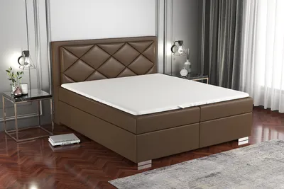 Produktbild von Boxspringbett BERA 120 x 200 mit 2 Bettkästen, Bonell-Matratze und Topper. Farbe:   Dunkelbraun