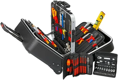 Obrázok produktu pre Knipex 00 21 41, Čierna, Kovová, Červená, Žltá, 63 nástroje/nástrojov