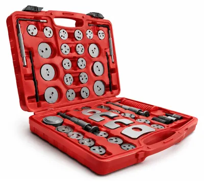 Immagine prodotto di Set pressa per pistoncini delle pinze freno, strumento universale per la retrazione del pistone del freno,kit arretratore pistoncini freni a disco 50 pezzi Gebo Tools