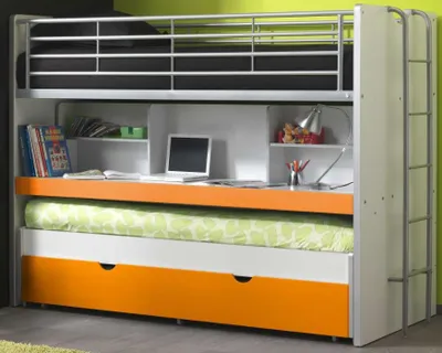 Produktbild von Bonny Etagenbett 90 x 200 cm Weiß/ Orange