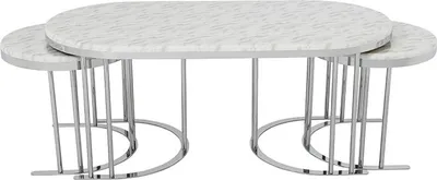 Produktbild von Set 3x Couchtisch Weiß Kaffeetisch Beistelltisch Designer Wohnzimmertisch Tische
