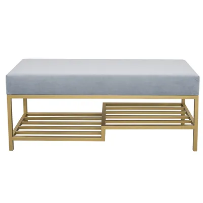 Produktbild von Design Möbel - Sitzbank LOFT 80 cm - Gepolsterte Bank mit Ablage im Industrial Stil - Stahlgestell & Polster