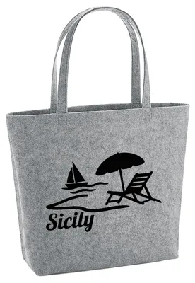 Produktbild von Huuraa Filzshopper Sicily Italien 22 Liter Grey Melange Filztasche Geschenkidee