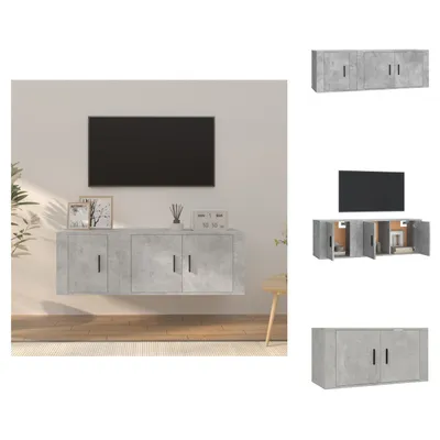 Produktbild von vidaXL 2-tlg. TV-Schrank-Set Betongrau Holzwerkstoff -  TV-Möbel