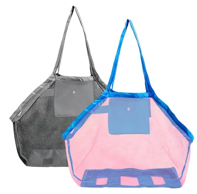 Produktbild von Sandspielzeug Netztasche - 2 Stück - Aufbewahrung für Strandspielzeug - Schwarz