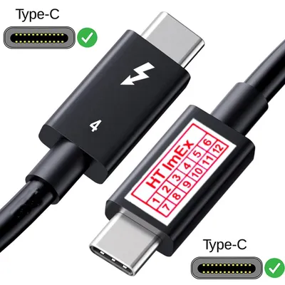 Produktbild von Kompatibel für Lenovo Thunderbolt-Kabel 240W Thunderbolt 4 (USB-C) Stecker 1 m
