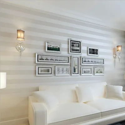 Imagen del producto de Papel tapiz de fibra sintética blanco con diseño minimalista de rayas, ideal para interiores