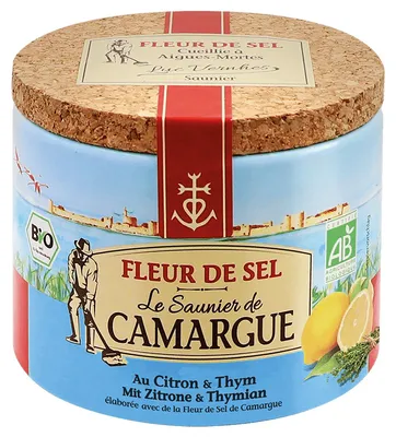 Zdjęcie produktu dla Organic Le Saunier de Camargue Fleur de Sel Zitrone Thymian 125g