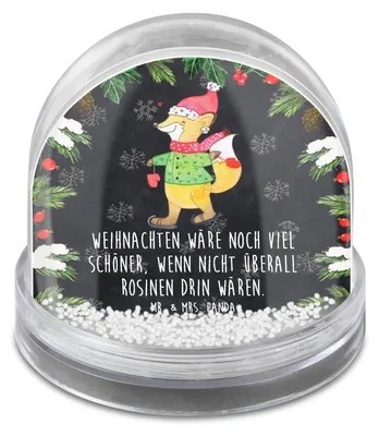 Produktbild von Mr. & Mrs. Panda Weihnachts Schneekugel Fuchs  Schlittschuhe - Kreidetafel - Geschenk, Weihnachten, schnee kugel, Weihnachtsmann, Winter, Winter-Schneekugel, dekoartikel