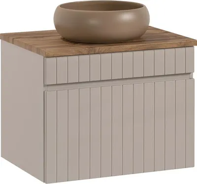Produktbild von Comad | Möbelset 60x46x45,5 Cm - Waschbecken 36x12 Cm - Matte Cappuccino - Rund - Badmöbel