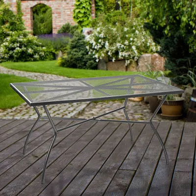 Produktbild von Gartentisch Metall, pulverbeschichtet, 140 cm breit, 90 cm tief, 72 cm hoch