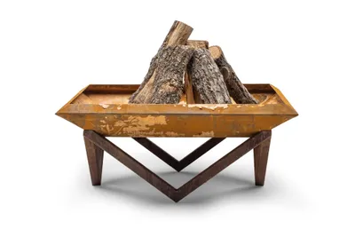Obrázek produktu pro FAVILLA Ohniště z Corten oceli (77×77 cm) – Venkovní ohnivá mísa Odolná proti povětrnostním vlivům a vysokým teplotám – pro zahradu i terasu