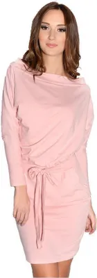 Produktbild von Damen Kleid Langarmn Party Minikleid Schulterfrei Kleid Dress; Puderrosa/2XL/3XL