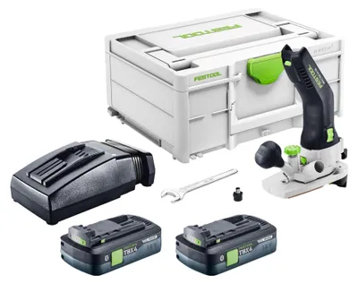 Image de Festool MFKC 700 KA EB-Basic Module de batterie pour toupie à chanfreiner 18 V 8 mm sans balais + 2 batteries 4,0 Ah + chargeur + Systainer