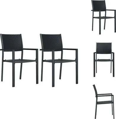 Produktbild von vidaXL Gartenstühle 2 Stk. Schwarz Kunststoff Rattan-Optik - Gartenstühle