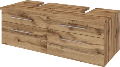 Produktbild von Waschbeckenunterschrank Badschrank Schrank Unterschrank Badmöbel "Davos VI" Wotan Eiche