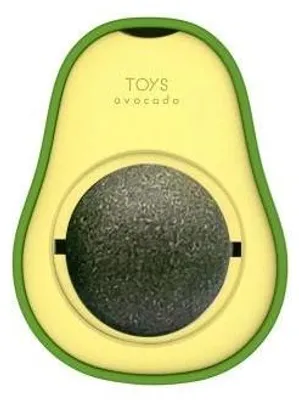 Zdjęcie produktu dla Zabawka dla kota awokado z kocimiętką, obrotowa kulka do lizania i zabawy!