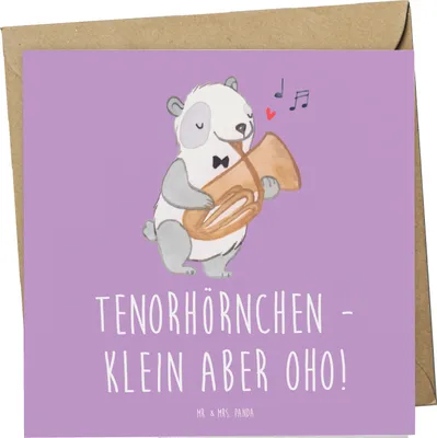 Produktbild von Mr. & Mrs. Panda Glückwunschkarte Tenorhörnchen Magie - Lavendeltraum - Geschenk, Instrument, Musiker, doppelkarte, Blasorchester, Grußkarte, Tenorhorn, Brassband, Lernen