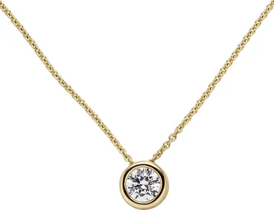 Produktbild von Halskette Collier Solitär Brillant-Anhänger 1 Ct. 9,4mm 585 Gold Gelbgold 45cm