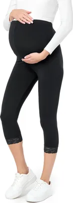 Produktbild von Be Mammy 3/4 Umstandsleggings aus Viskose BE20-161 (Schwarz, L)