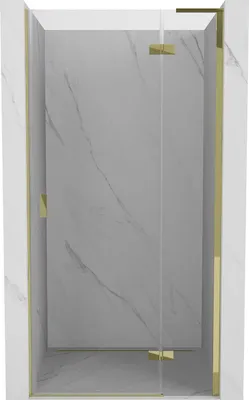 Image de Mexen Mist-H L Porte de douche pivotante droite 120 cm, transparente, or - 8A5L-120-000-50-00-P