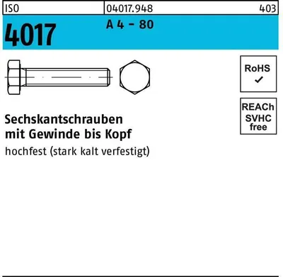 Produktbild von Sechskantschraube ISO 4017 VG M 12 x 60 A 4 - 80