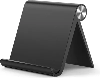 Produktbild von Handy Ständer Tisch Handy Halter Handyhalterung Tisch Aufsteller tragbarer Handyständer kompatibel mit iPhone 11 Pro Max XS, Galaxy S20 S10, Huawei P30 Pro bis zu 7,9 Zoll (Schwarz)