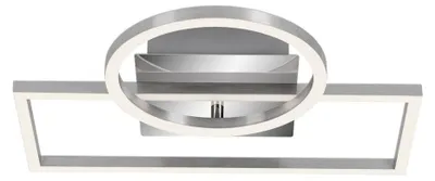 Image de Plafonnier LED BRILONER LEUCHTEN FRAME, 20 W, 1500 lm, IP20, chrome-alu, métal-plastique, intensité lumineuse variable, 31 x 38 x 7,5 cm