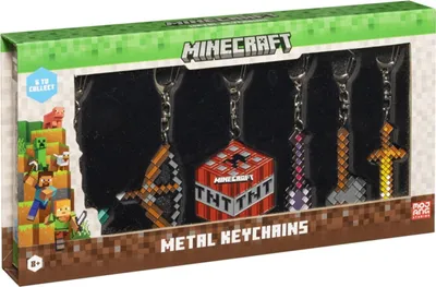 Produktbild von Minecraft Metall-Anhänger 6er Pack Deluxe Box