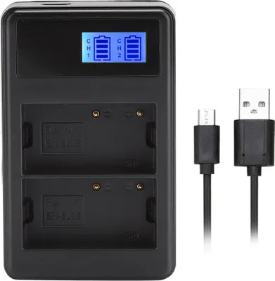 Image de EN EL3E Chargeur de batterie portable, affichage LCD de la quantit ? ?lectrique, double slot pour D90 D80 D300S D300 D700 D200