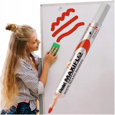 Produktbild von Pentel MaxiFlo Whiteboard Marker, trocken abwischbar, rot