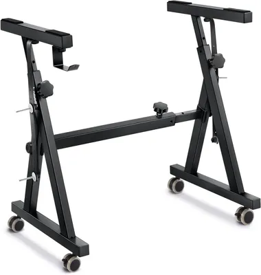 Imagen del producto de Otros accesorios para instrumentos de teclado: soporte para teclado, soporte robusto para piano en forma de "Z", soporte ajustable y portátil para teclados