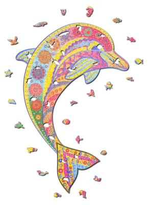 Immagine prodotto di Puzzle di Woody - Delfino (299 pezzi) puzzle in legno di animali