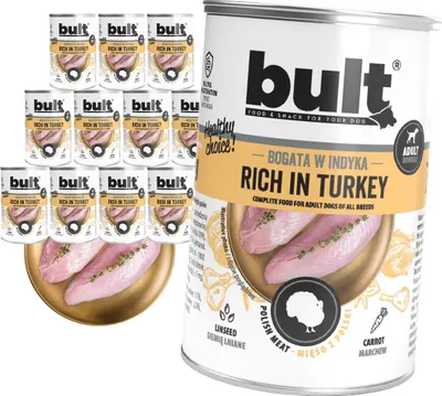 Image de ALIMENTATION HUMIDE POUR CHIENS BULT BOÎTE RICHE EN DINDE LOT DE 12 x 400 g