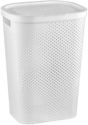 Produktbild von Curver INFINITY Wäschebox mit Lochmuster, 60 l, Weiß