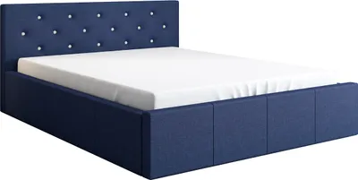 Produktbild von Polsterbett SKIDI 90 x 200 mit Matratze und Bettkasten. Farbe: Blau
