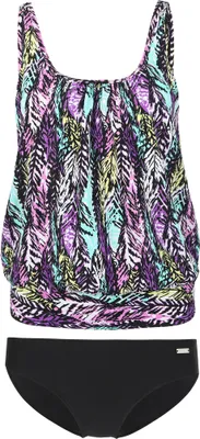 Produktbild von LASCANA Oversize-Tankini schwarz-bedruckt Größe 54
