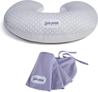 Produktbild von Stillkissen Dilamababy Stillkissen Baby, 2 Baumwollkissen, ergonomisch verstellbar | Stillkissen, Faserfüllung, herausnehmbar, waschbar, verstellbare