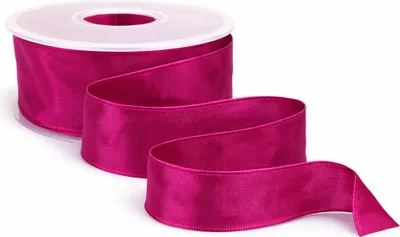 Produktbild von 25m Dekoband Taft Drahtkant B:40mm Taftband Schleifenband Geschenkband Satinband fuchsia