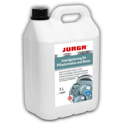 Produktbild von Jurga Imprägnierung für PFLASTERSTEINE 5L, BETON, Bordsteine & Gehwegplatten, Wasserbasiert - LÖSEMITTELFREI, Verhindert Schimmel, Moose Grünbelag