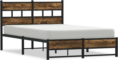 Image de vidaXL Lit métallique sans matelas chêne fumé 120x190 cm