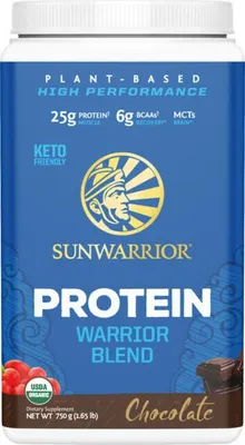Immagine prodotto di Sunwarrior Protein Warrior Blend 750 g cioccolato e burro di arachidi / Proteine vegetali / Deliziose proteine vegetali multi-ingrediente con composizione ipoallergenica