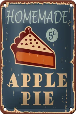 Produktbild von Blechschild Kuchen 12x18cm Homemade Apple Pie (Apfelkuchen)